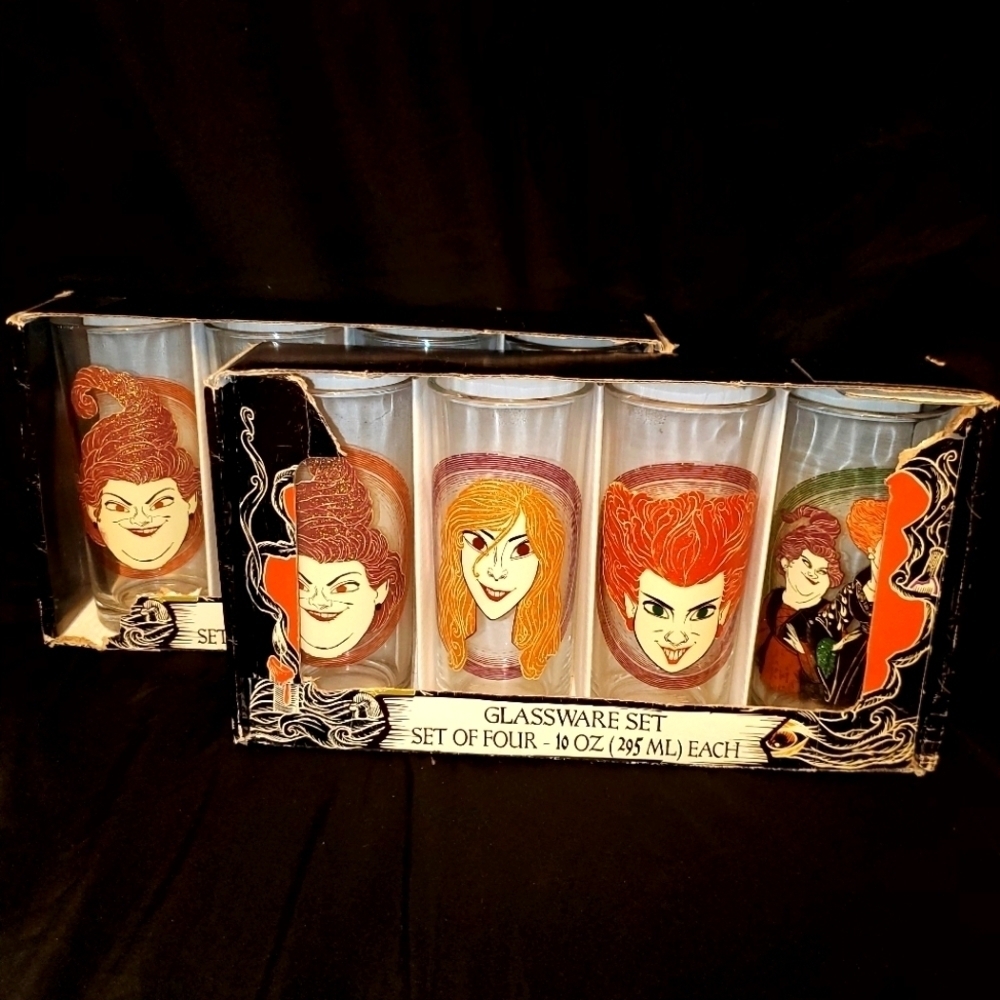 Disney Hocus Pocus Sanderson Sisters Halloween Classic Glassware 10oz Set Of 8